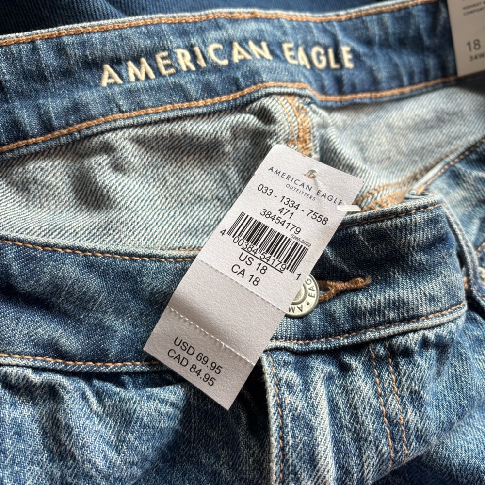 American Eagle Patchwork Blue Denim Shorts - Picture 3 of 7